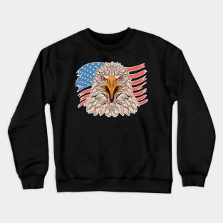 USA Flag with Bald Eagle 4th Of July Patriotic Eagle Retro Independence Day Crewneck Sweatshirt